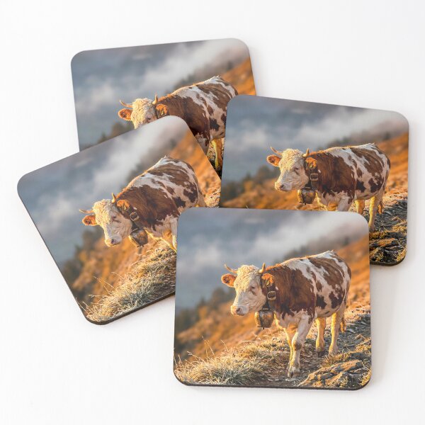 Item preview, Simmental Cow On Golden Alpine Path designed and sold by Vista Atelier.
