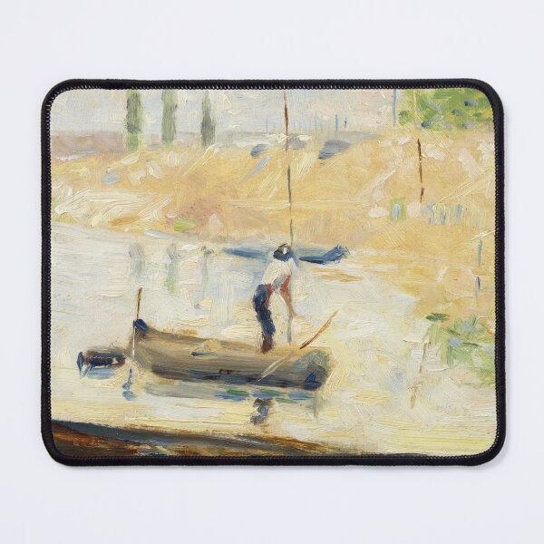 Item preview, Man in a Boat by Georges Seurat: Neo Impressionist River Landscape Poster designed and sold by artofuniverse.
