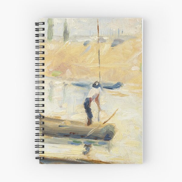 Item preview, Man in a Boat by Georges Seurat: Neo Impressionist River Landscape Poster designed and sold by artofuniverse.