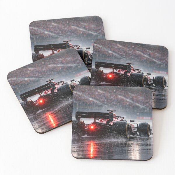 Item preview, F1 Rain Race – Formula 1 Car Night Storm Cinematic Art Print designed and sold by ticzla95.