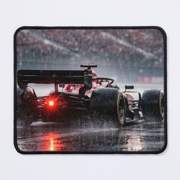 Item preview, F1 Rain Race – Formula 1 Car Night Storm Cinematic Art Print designed and sold by ticzla95.