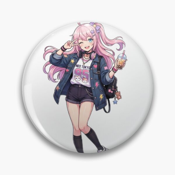 Item preview, Neo Tokyo Anime Girl - Pastel Streetwear & Bubble Tea Aesthetic designed and sold by sunnyrahman.