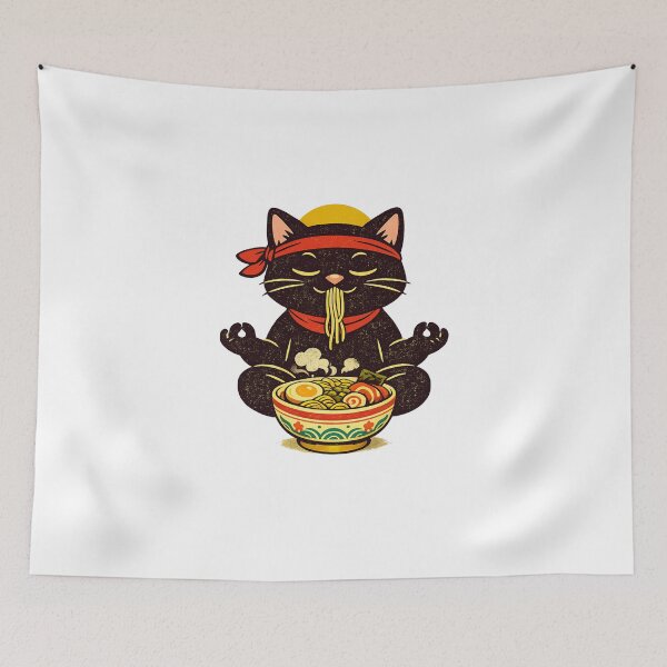 Item preview, Ramen Cat – Yoga Snack designed and sold by LuveraxArt.