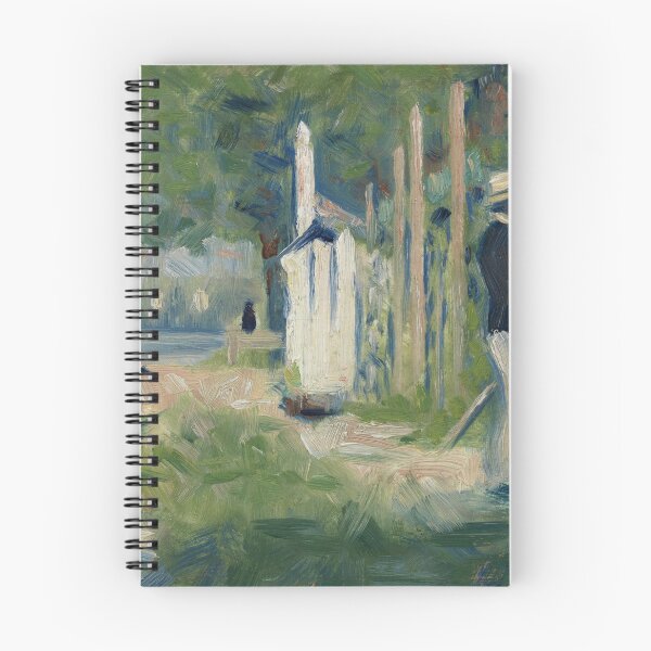 Item preview, Man Painting a Boat by Georges Seurat: Neo Impressionist Riverside Poster designed and sold by artofuniverse.