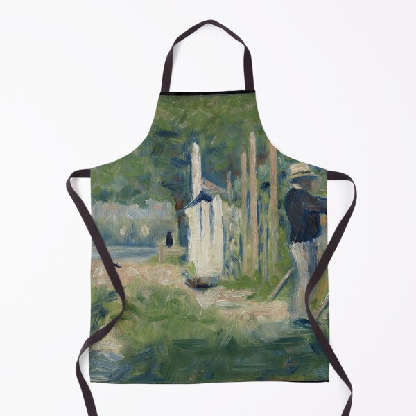 Item preview, Man Painting a Boat by Georges Seurat: Neo Impressionist Riverside Poster designed and sold by artofuniverse.