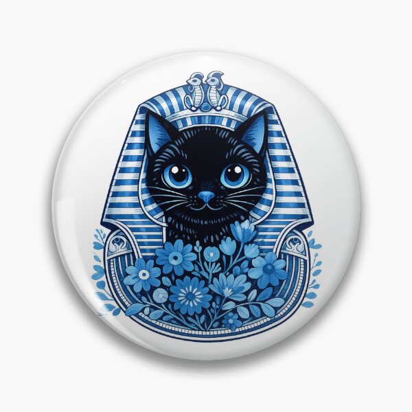 Item preview, Blue Pharaoh Cat: Ancient Egyptian Bastet Vector Illustration | Horus Cat designed and sold by GulfSignature.