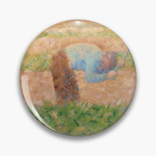 Item preview, Man With a Hoe by Georges Seurat: Neo Impressionist rural landscape poster designed and sold by artofuniverse.