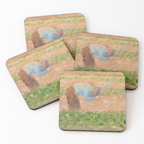 Item preview, Man With a Hoe by Georges Seurat: Neo Impressionist rural landscape poster designed and sold by artofuniverse.