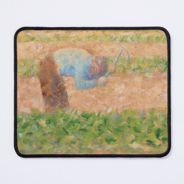 Item preview, Man With a Hoe by Georges Seurat: Neo Impressionist rural landscape poster designed and sold by artofuniverse.