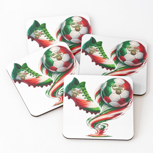 Item preview, Mexico Soccer Design – Football Cleat and Ball in Mexican Flag Colors designed and sold by ArtSpark Studio.