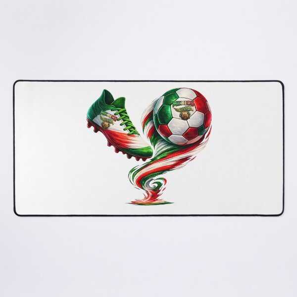 Item preview, Mexico Soccer Design – Football Cleat and Ball in Mexican Flag Colors designed and sold by ArtSpark Studio.