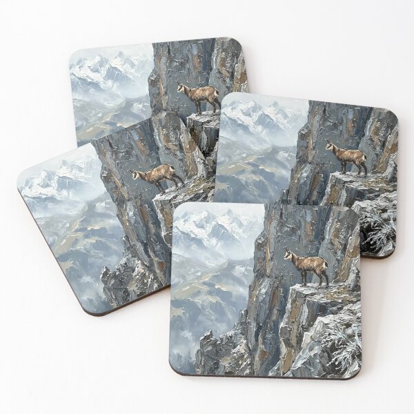 Item preview, Alpine Chamois On Steep Jagged Rock Face designed and sold by Vista Atelier.