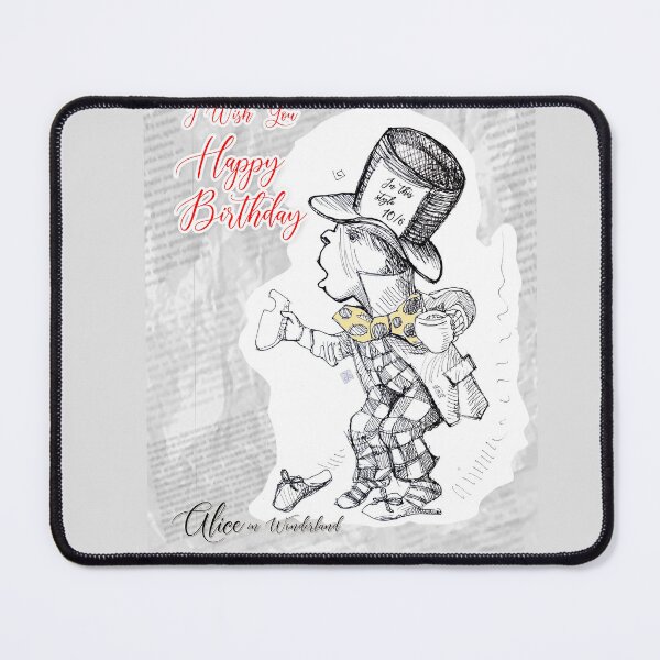 Item preview, Copy of Happy Birthday Says Mad Hatter From Alice in Wonderland (ink drawing by ACCI) designed and sold by VanyssaGraphics.