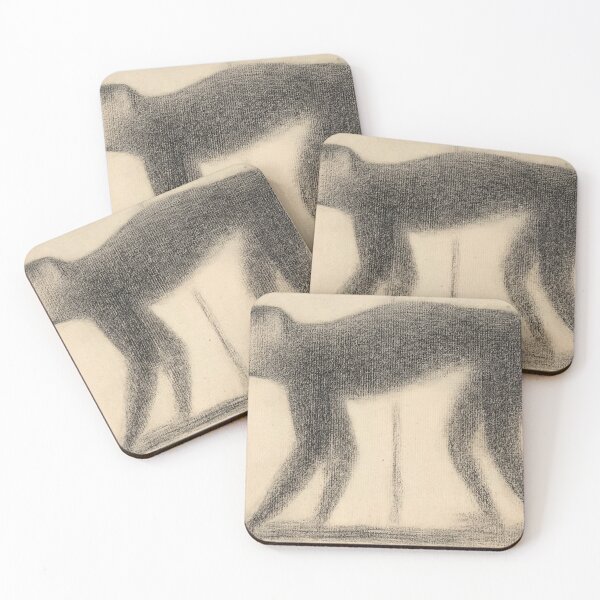 Item preview, Monkey by Georges Seurat: Neo Impressionist Animal Study Fine Art Print designed and sold by artofuniverse.