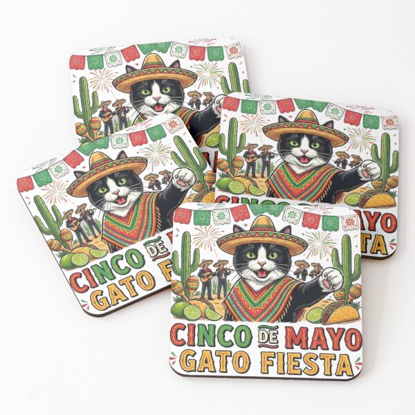 Item preview, Cinco De Mayo Gato Fiesta Shirt Funny Mexican Cat Party Design designed and sold by Pickles & Co..
