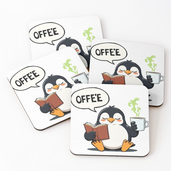 Item preview, Cozy Reading Penguin Coffee and Books Offee designed and sold by PixelWaveBD.