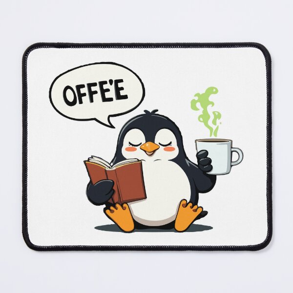 Item preview, Cozy Reading Penguin Coffee and Books Offee designed and sold by PixelWaveBD.