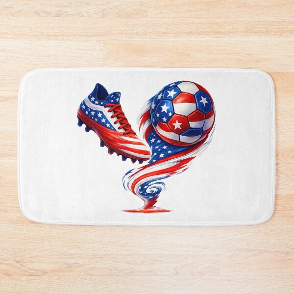 Item preview, USA Soccer Design – American Flag Football Cleat and Ball Artwork designed and sold by ArtSpark Studio.