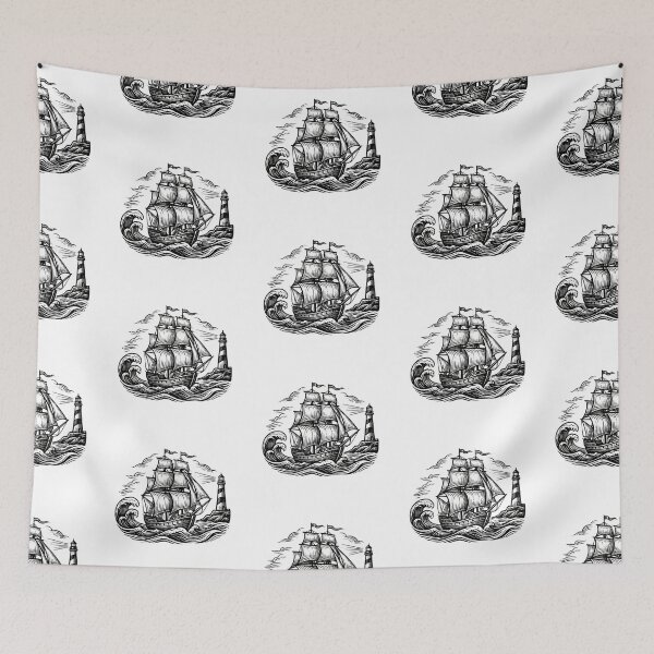Item preview, Ship and Lighthouse in Storm designed and sold by ISPEKART.