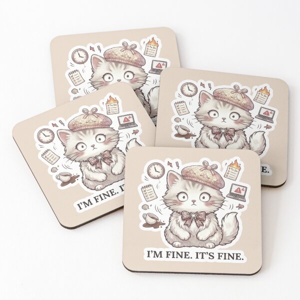 Item preview, Funny Anxious Cat Meme Sticker Aesthetic designed and sold by Serene Whiskers.