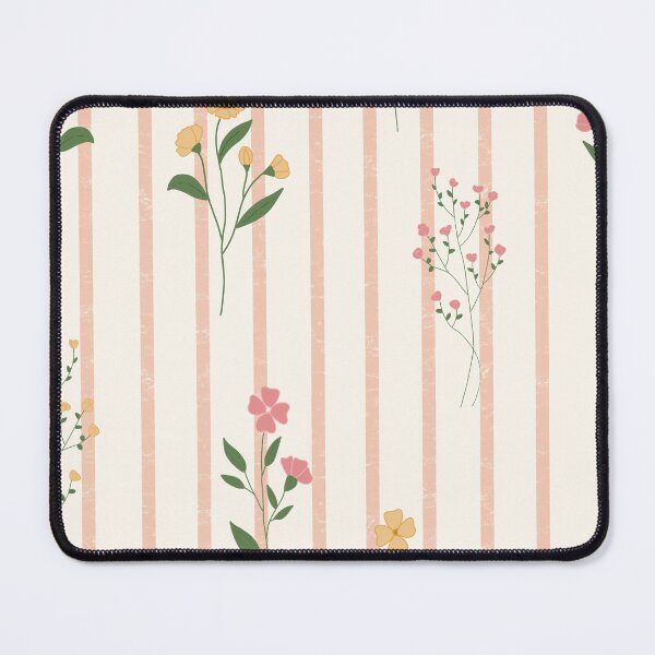 Item preview, Delicate Wildflowers on Vintage Pink Picnic Stripes designed and sold by Seamlessly Buffalo.