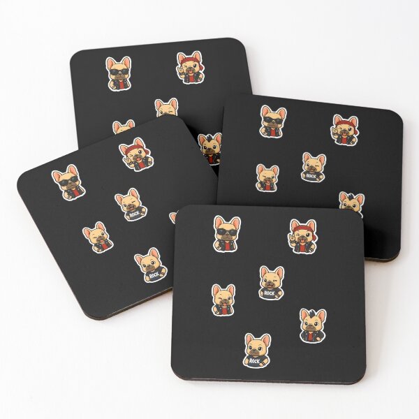 Item preview, Cute Rocker Bulldog Stickers – Kawaii Frenchie Punk Characters designed and sold by Good Vibes .