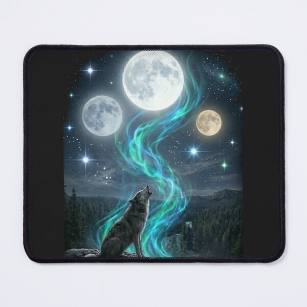 Item preview, Three Moon Wolf Aurora - Mystic Night Sky designed and sold by JVDesignsShop.