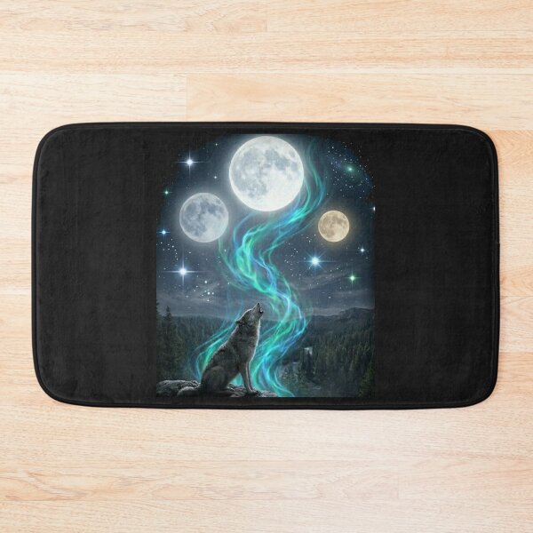 Item preview, Three Moon Wolf Aurora - Mystic Night Sky designed and sold by JVDesignsShop.