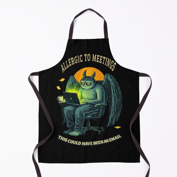 Item preview, Allergic to Meetings Mothman Shirt – Funny Office Meeting Meme Vintage Tee designed and sold by Mythic Ink Studio.