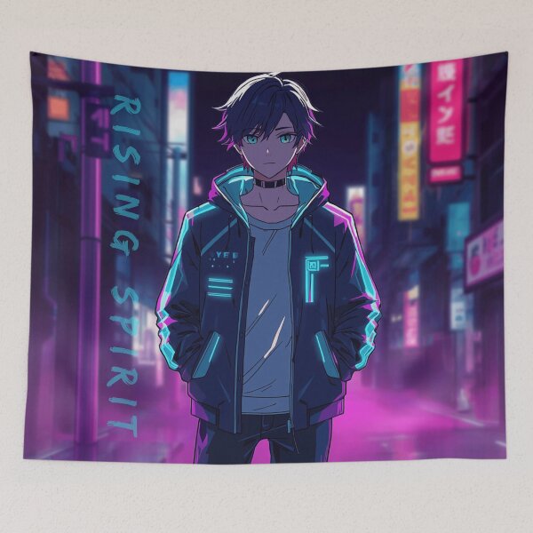 Item preview, Rising Spirit Cyberpunk | Anime Neon City Character  designed and sold by Animepopstudio.