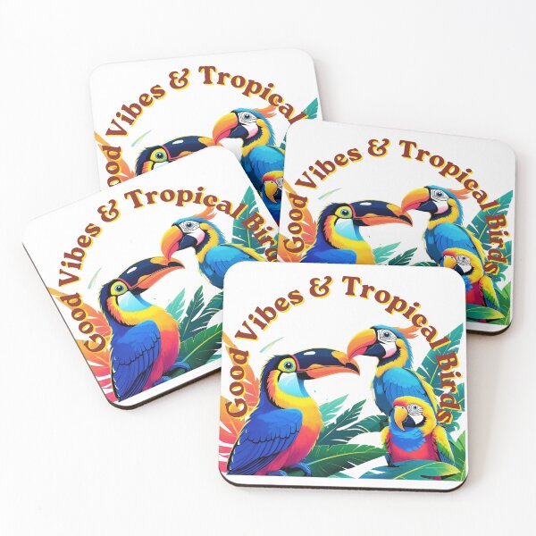 Item preview, Colorful Tropical Birds – Toucan & Parrots Vibrant Jungle Aesthetic T-Shirt Design designed and sold by Max Store.