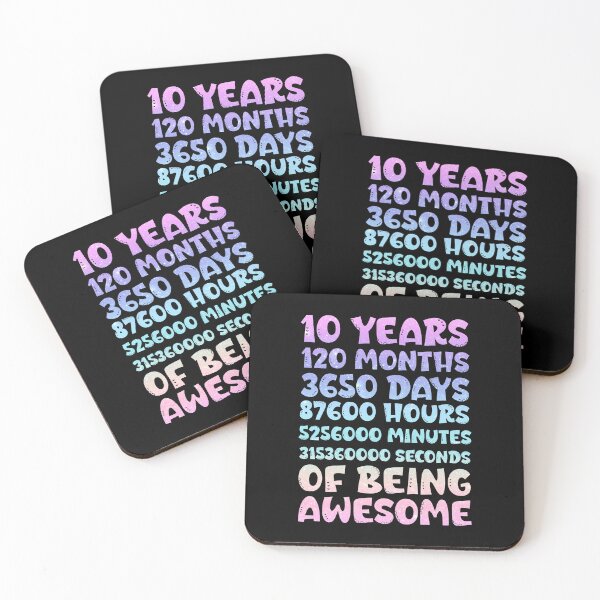 Item preview, Funny 10th Birthday Design – 10 Years 120 Months 3650 Days – Kids Birthday Gift designed and sold by Sun Sand & Sea Art.
