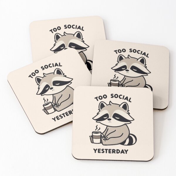 Item preview, Too Social – Funny Raccoon Coffee Design designed and sold by Dogandesighn.