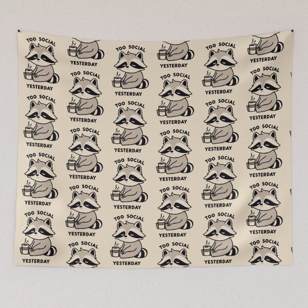 Item preview, Too Social – Funny Raccoon Coffee Design designed and sold by Dogandesighn.