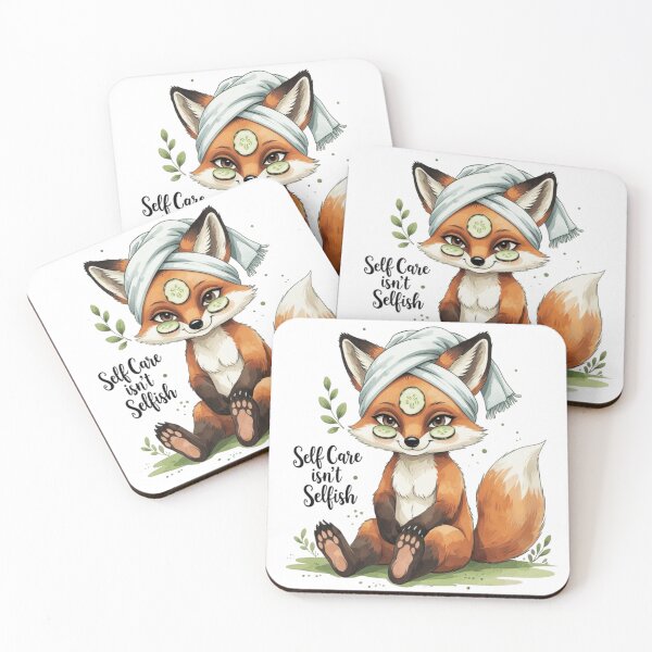 Item preview, Self Care Isnt Selfish Cute Fox Mental Health Watercolor designed and sold by AQUILAKREO.