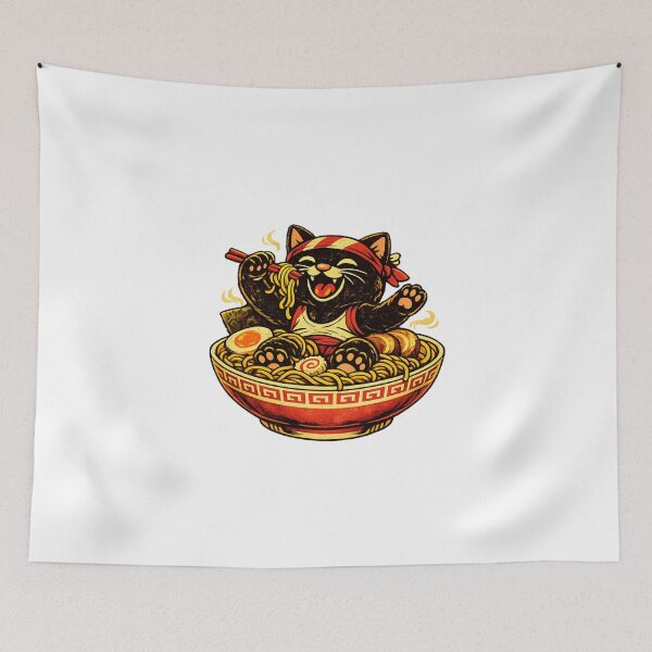 Item preview, Ramen Cat – Bowl Dive designed and sold by LuveraxArt.