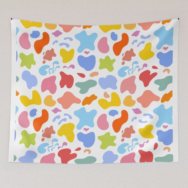 Item preview, Colorful Organic Shapes Pattern - Modern Danish Pastel Abstract Art. designed and sold by KojourinArt.