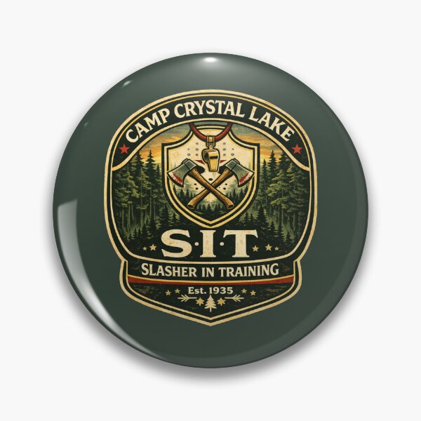 Item preview, Camp Crystal Lake SIT Slasher In Training Vintage Camp Badge Shirt designed and sold by GhostDawgs.