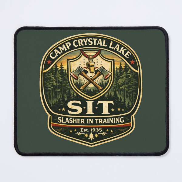 Item preview, Camp Crystal Lake SIT Slasher In Training Vintage Camp Badge Shirt designed and sold by GhostDawgs.