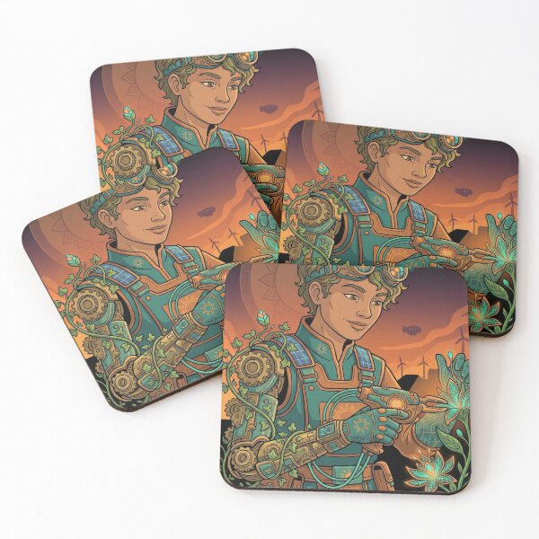 Item preview, Solarpunk Engineer Nurturing Nature – Eco Futuristic Sci-Fi Art designed and sold by LIVE_FREE.