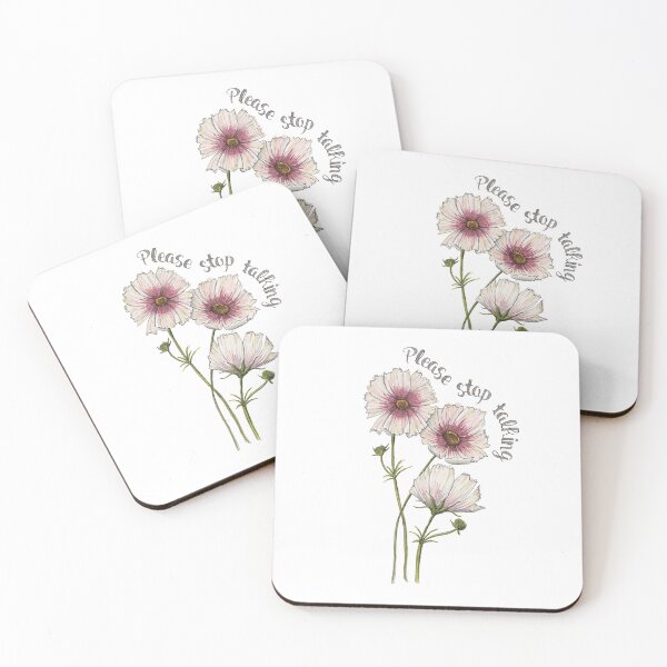 Item preview, Please Stop Talking Pink Watercolor Flowers  designed and sold by NaughtyFlorals.