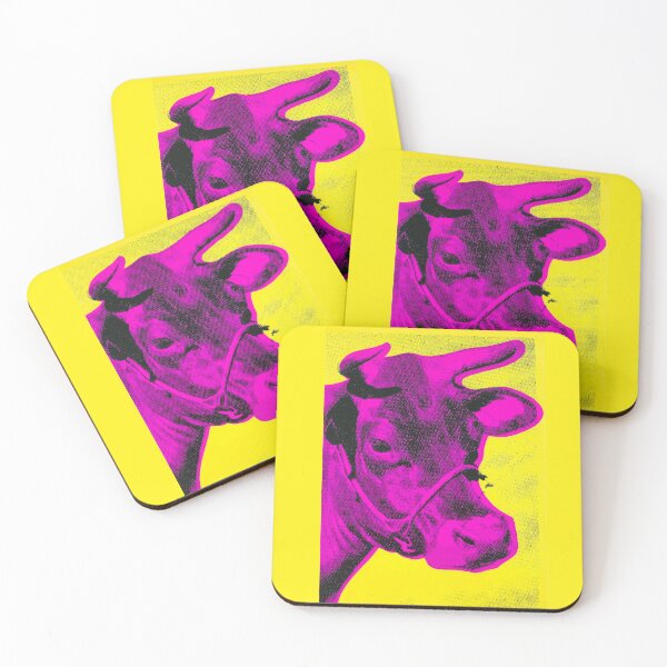 Item preview, Pop Art - Cow Yellow Pink designed and sold by ArtPlus+.