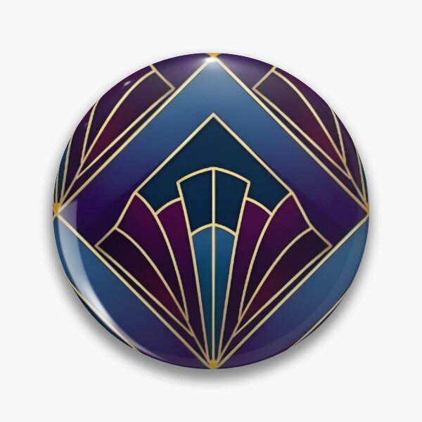 Item preview, Art Deco Fan Pattern – Blue & Gold Geometry designed and sold by Good Vibes .