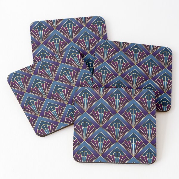 Item preview, Art Deco Fan Pattern – Blue & Gold Geometry designed and sold by Good Vibes .
