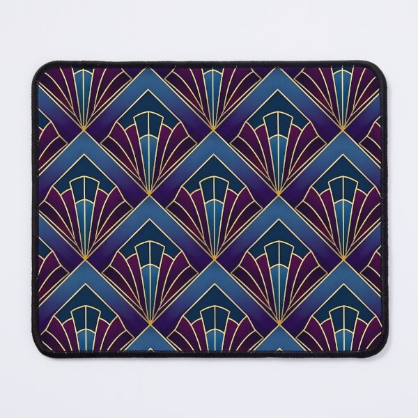 Item preview, Art Deco Fan Pattern – Blue & Gold Geometry designed and sold by Good Vibes .