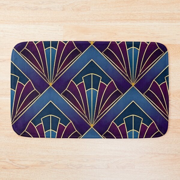 Item preview, Art Deco Fan Pattern – Blue & Gold Geometry designed and sold by Good Vibes .