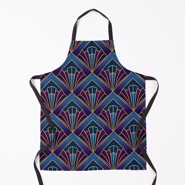 Item preview, Art Deco Fan Pattern – Blue & Gold Geometry designed and sold by Good Vibes .