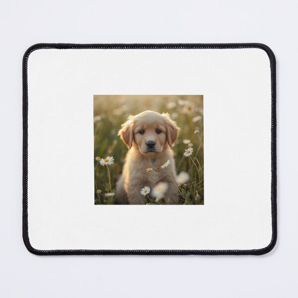 Item preview, Golden Retriever Puppy in Daisy Field designed and sold by SwasTeeK.