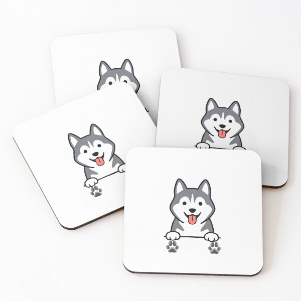 Item preview, Cute Cartoon Husky Dog Illustration – Smiling Puppy Mascot designed and sold by AchraffPrint.