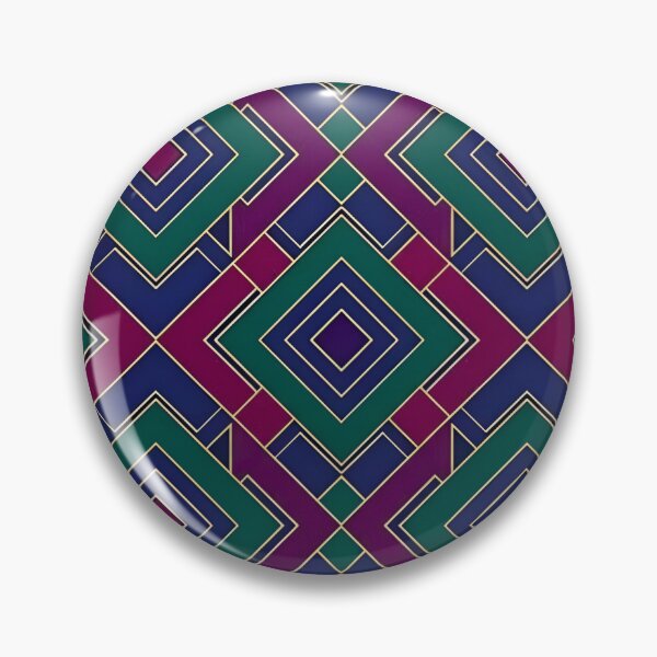 Item preview, Retro Diamond Geometry – Pink Green Deco Pattern designed and sold by Good Vibes .